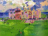 Leroy Neiman Canvas Paintings - Clubhouse at Old St. Andrews